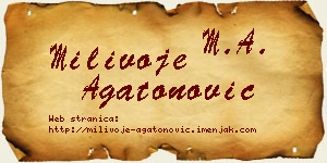 Milivoje Agatonović vizit kartica